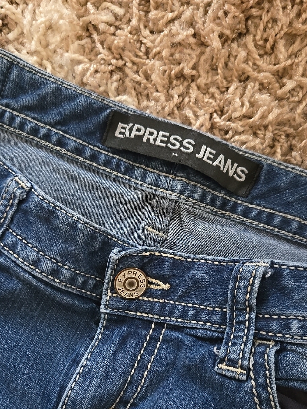 Express Barely Boot Stella Low Rise Stretch Jeans - Picture 7 of 9
